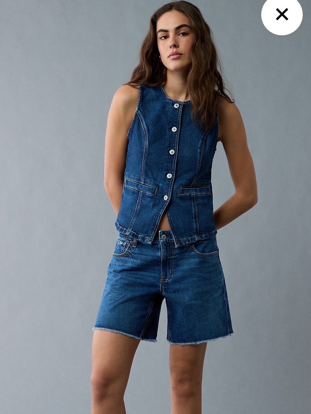 American Eagle Crew Neck Button-Up
Denim Vest